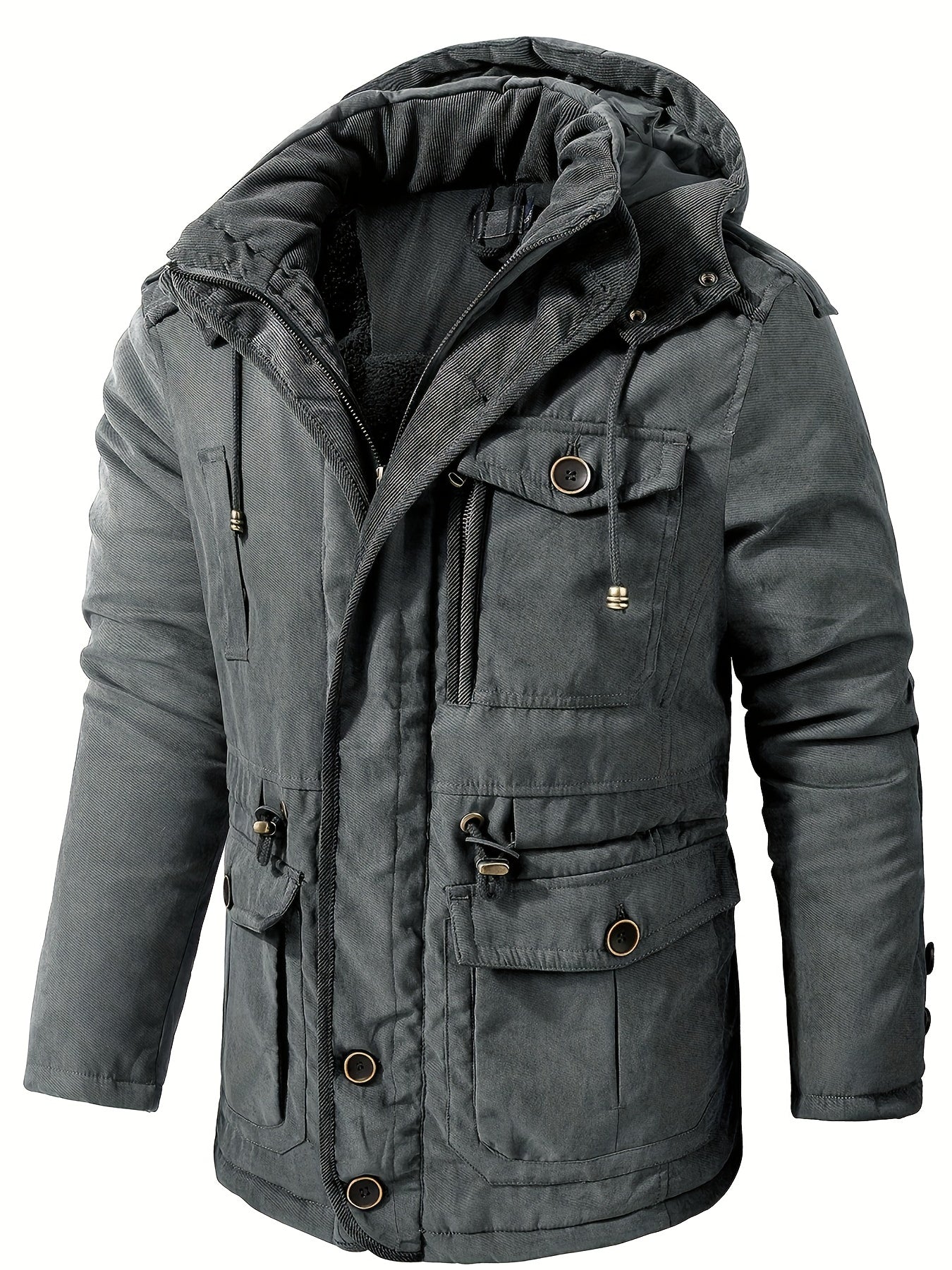 Herren Winterjacke Warme Kapuze Freizeitjacke