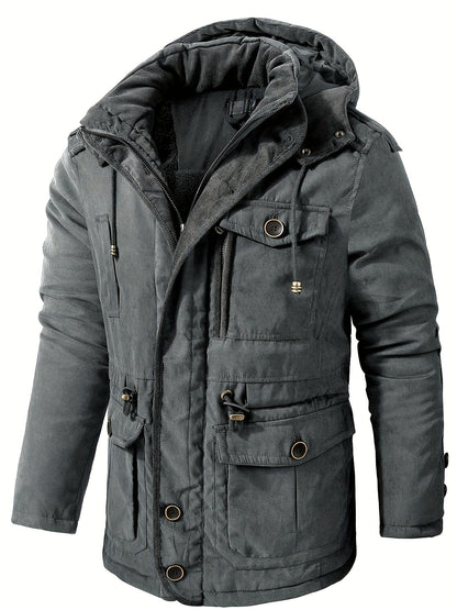 Herren Winterjacke Warme Kapuze Freizeitjacke