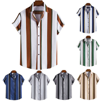 Herren Freizeithemd Retro-Style Baumwolle Blau - Norvielle