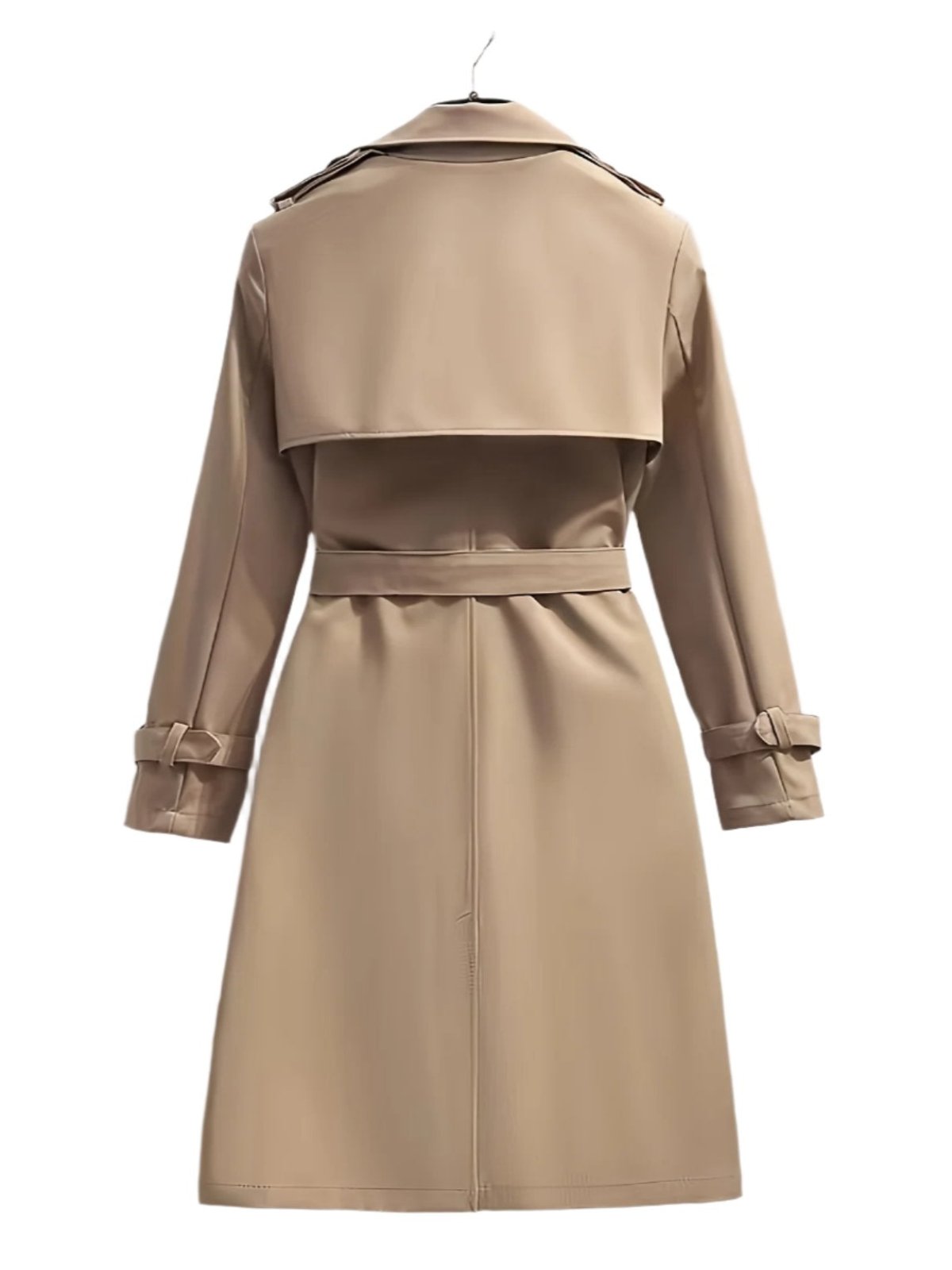 Damen Trenchcoat Doppelreihig Mit Gürtel Schwarz Modern - Norvielle