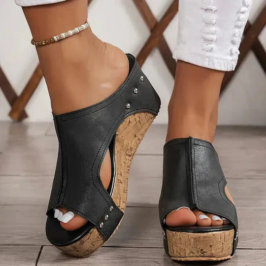 Damen Orthopädische Sandalen Keilabsatz Stilvoll