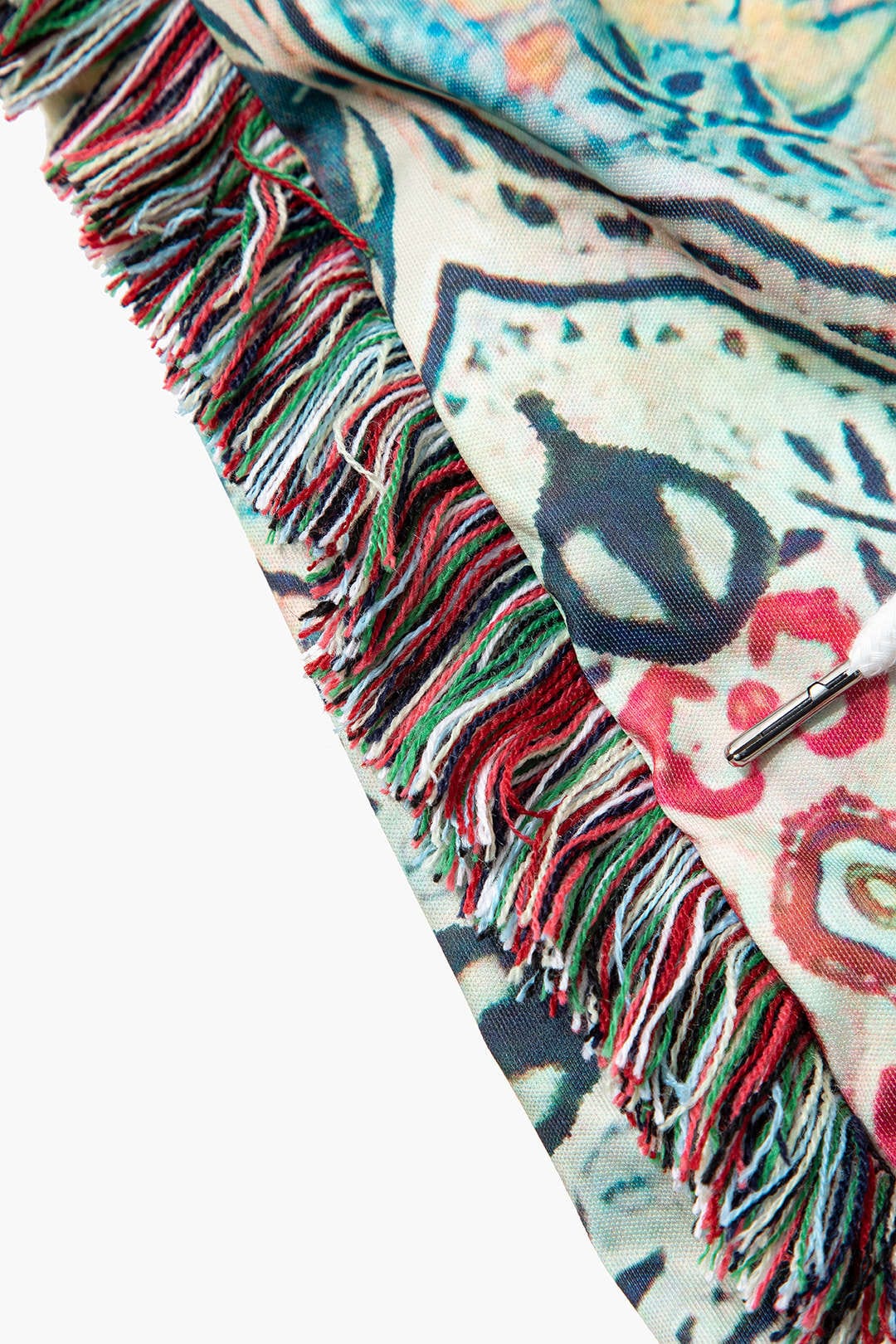 Boho Damen-Zweiteiler-Set Blumenprint Fransen