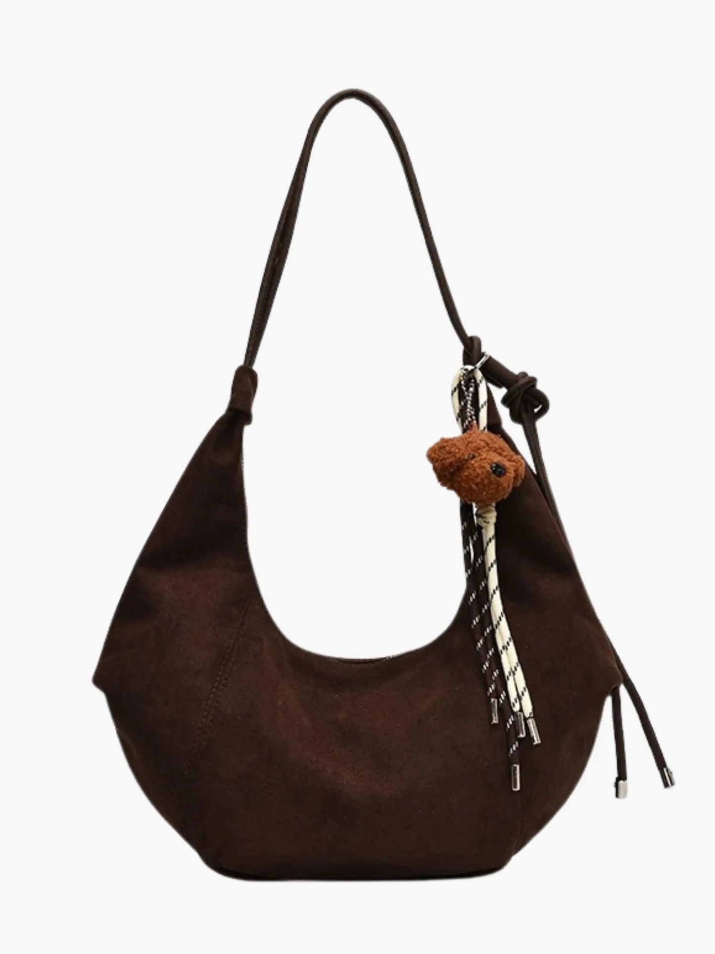 Leder Hobo Bag Damen Rucksack Schwarz - Norvielle