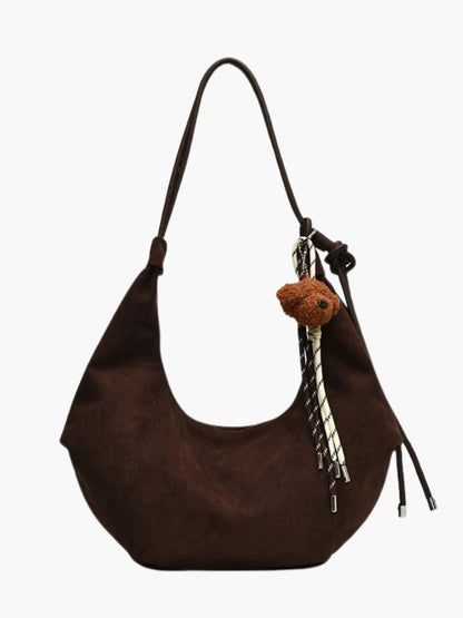 Leder Hobo Bag Damen Rucksack Schwarz - Norvielle