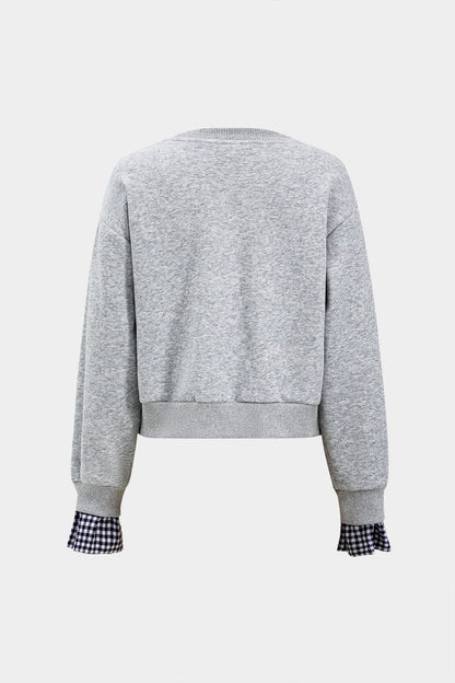 Damen Sport-Sweat-Set kariert Zweiteilig