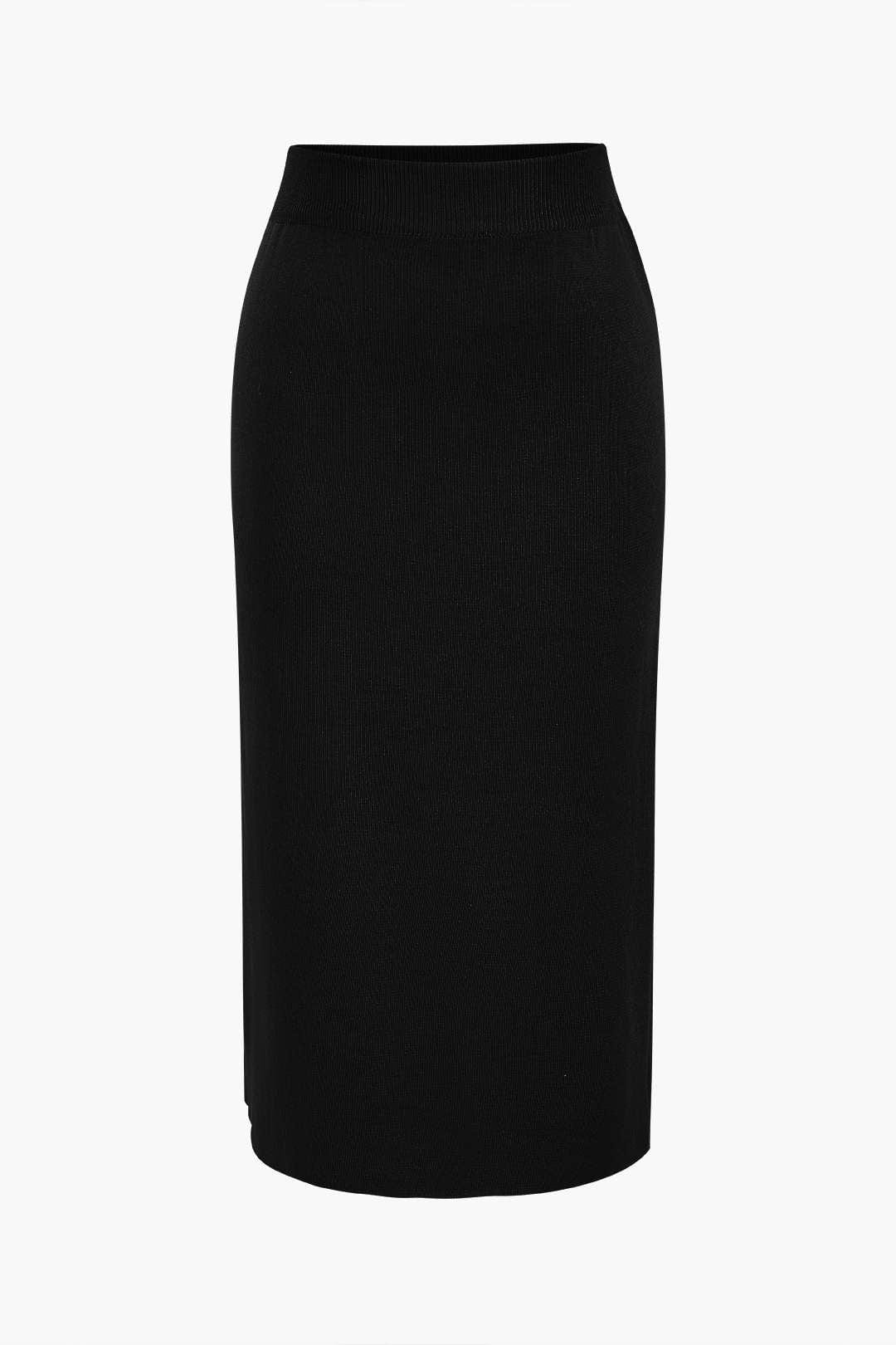 Damen Strick-Set Peplum- und Bleistiftrock