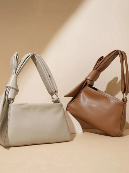 Leder Umhängetasche Elegant Minimalistisch Mit Knotengriff