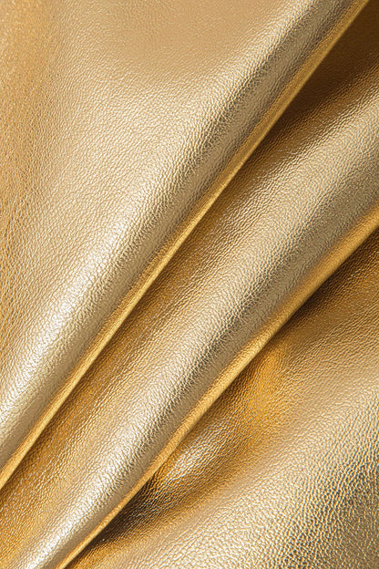 Damen High Waist Minirock Metallic Gold