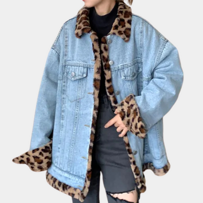 Damen Denimjacke Wendbar Herbst Modern Blau - Norvielle