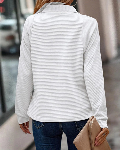 Damen Pullover Halb-Reißverschluss Modern Frühjahr