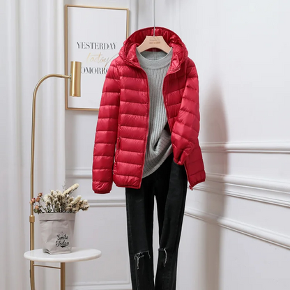 Damen Winterjacke Mit Kapuze Reißverschluss Warm