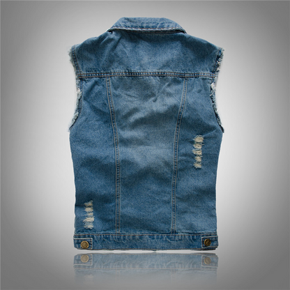 Herren Denimweste Moderner Schnitt