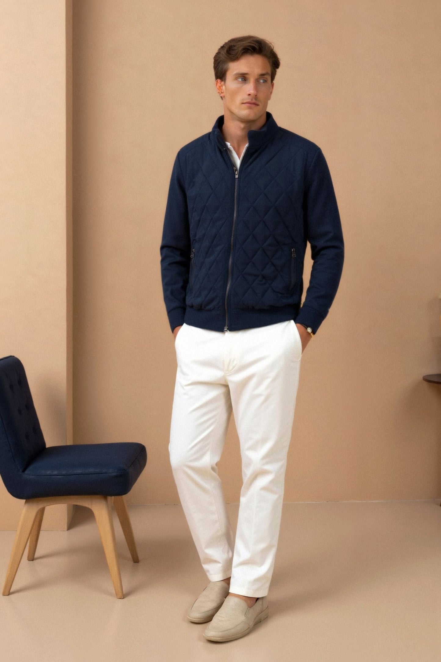 Herren Steppjacke Elegantes Steppmuster