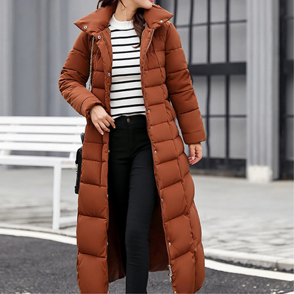 Damen Pufferjacke Eleganter Umlegekragen Mit Knöpfen