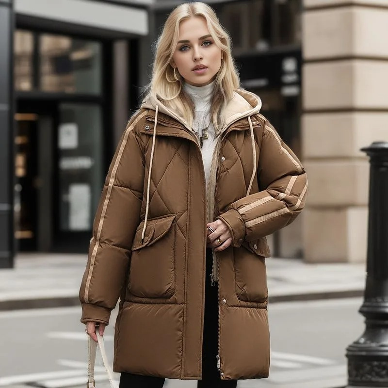 Langhaariger Steppmantel Damen Warm