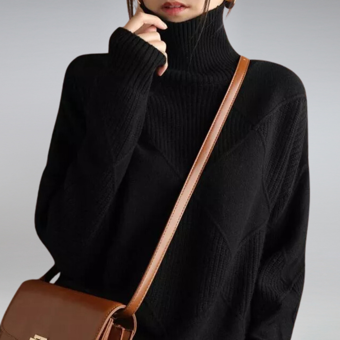 Damen Rollkragenpullover Kaschmir Weich Soft