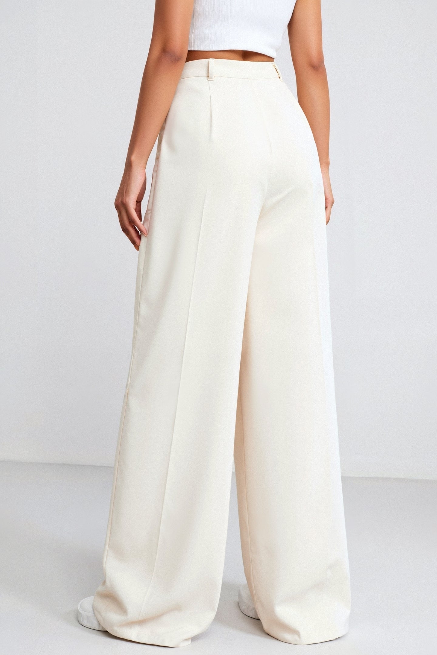 Damen Hose Weit Bequem mit Bundfalten
