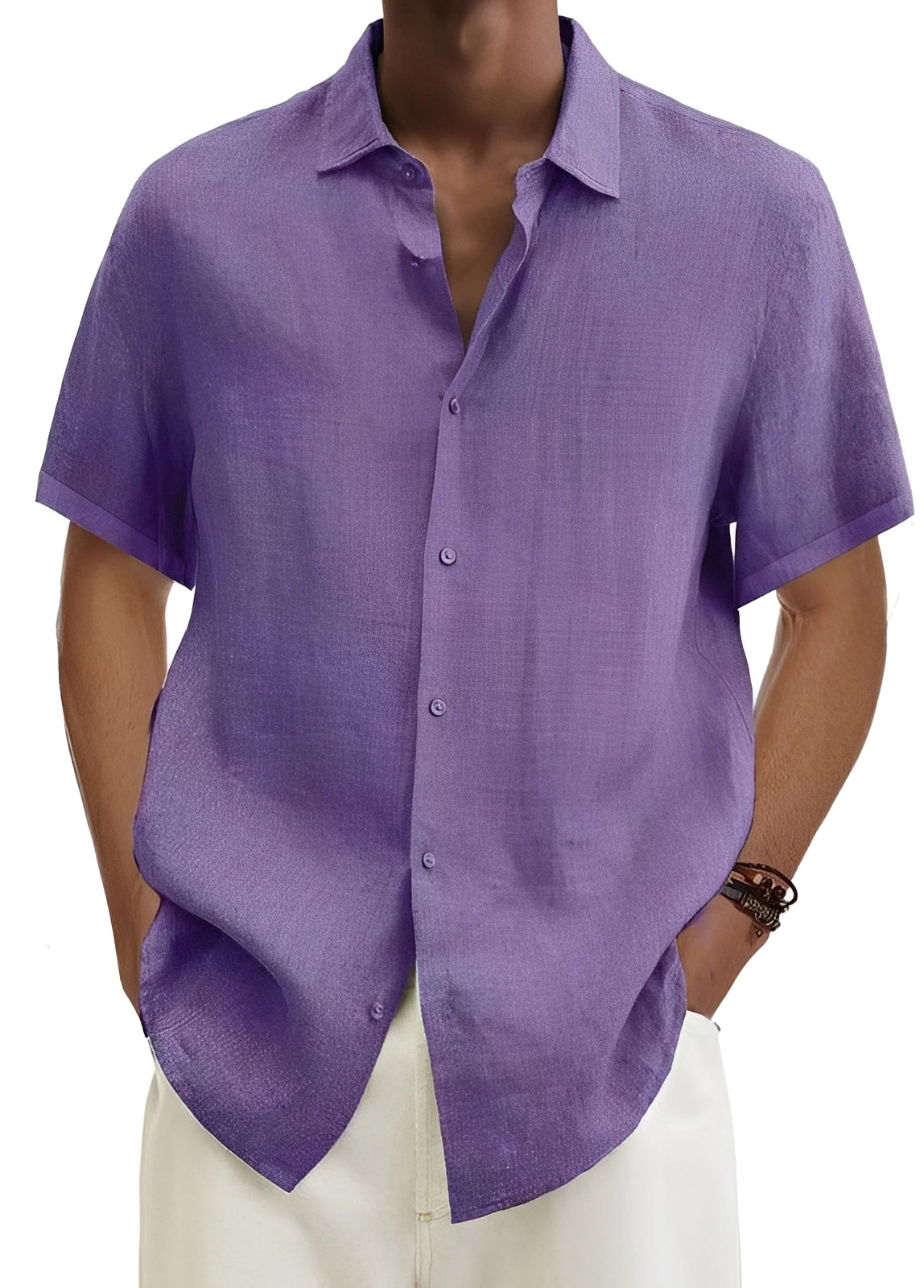 Herren-Hemd Lässig Baumwolle Relaxed Fit