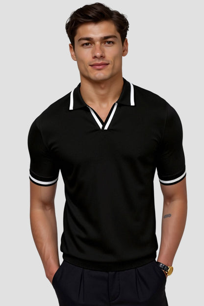 Herren Poloshirt Modernes Design Kontrastfarben Elegantes Aussehen