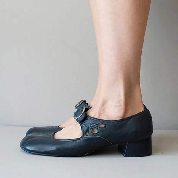 Damen Sandalen Leder Keilschnalle Sommer