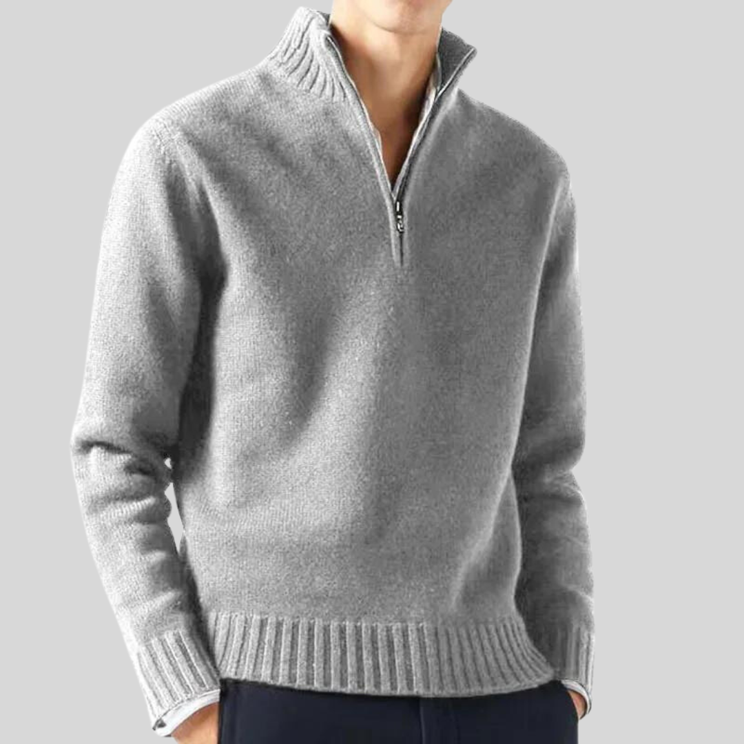 Herren Pullover Halb-Reißverschluss Warm