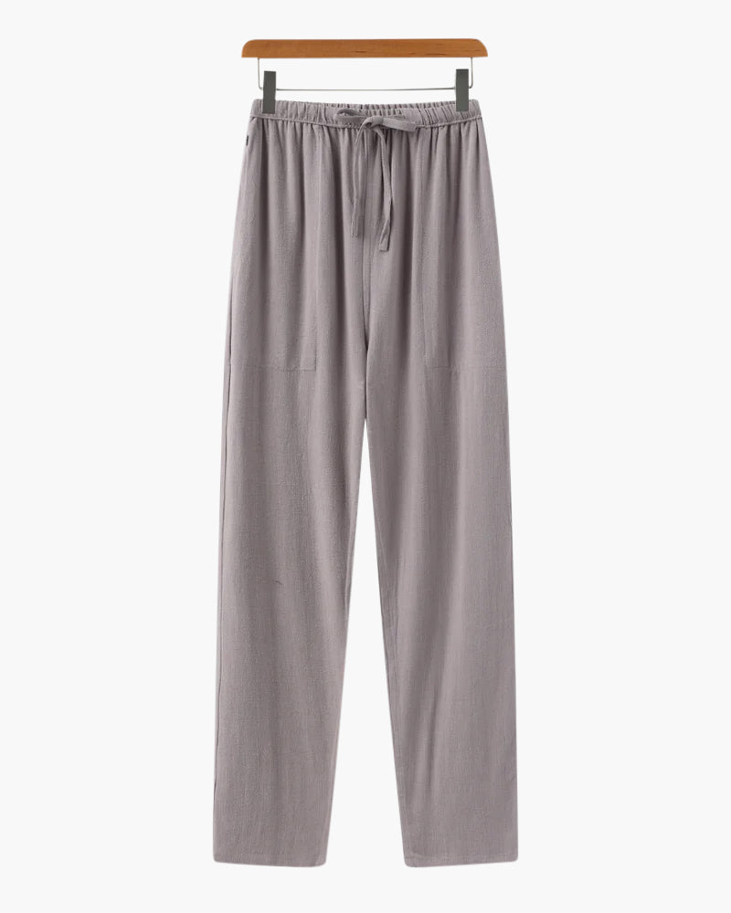 Herren Leinenhose Slim Fit Leicht Sommer