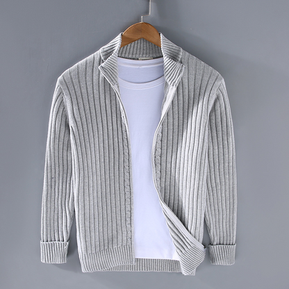 Herren Strickcardigan mit Reißverschluss Schwarz - Norvielle