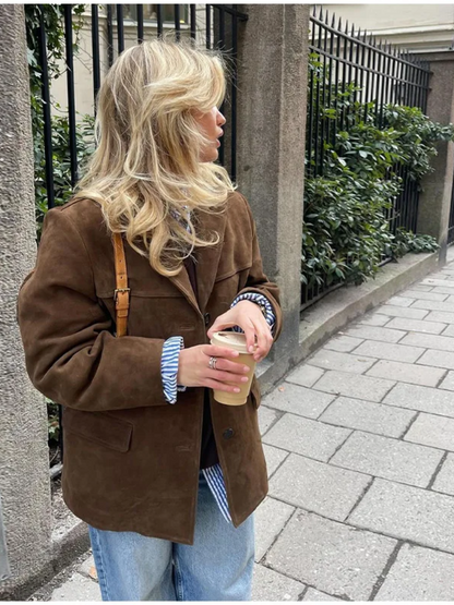 Herren Trenchcoat Braun Übergroß Winter
