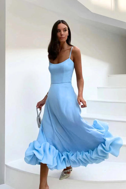 Damenkleid Hochzeitsgast Rüschen Elegant
