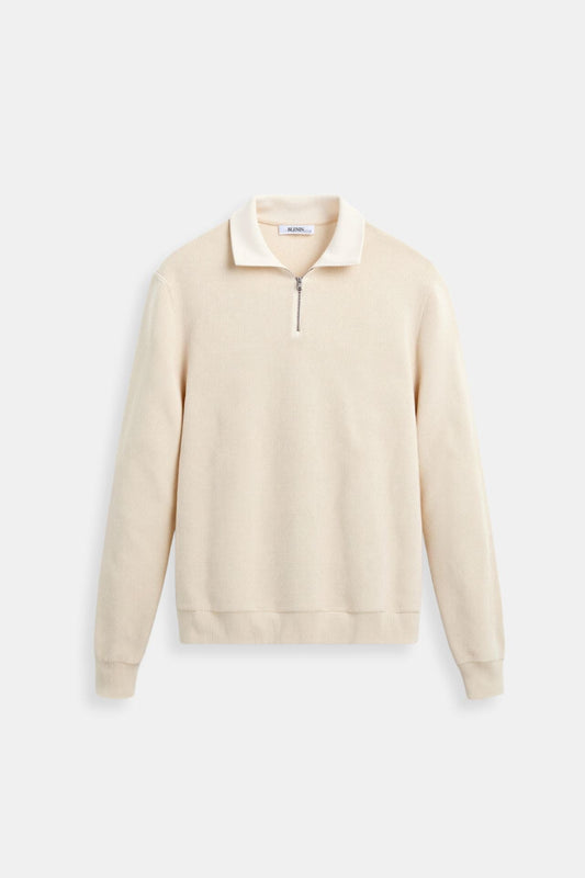 Herren Strickpullover Reißverschluss Kontrastkragen Klassisch - Norvielle