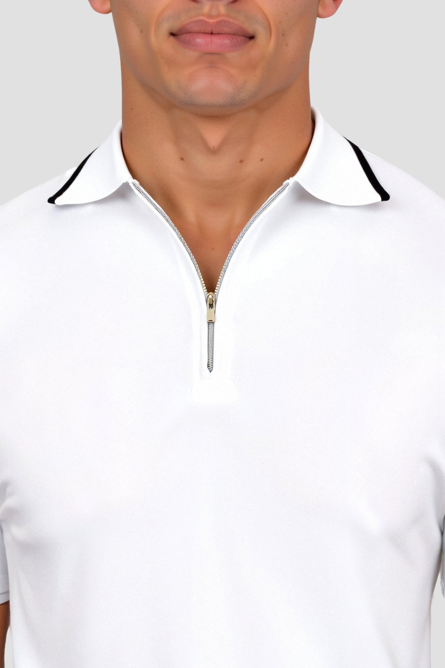 Herren Poloshirt Klassisch Mit Reißverschluss Modern