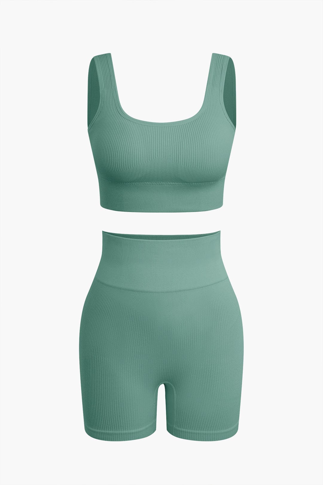 Damen Sport-Set Nahtloses Crop- Yoga-Shorts