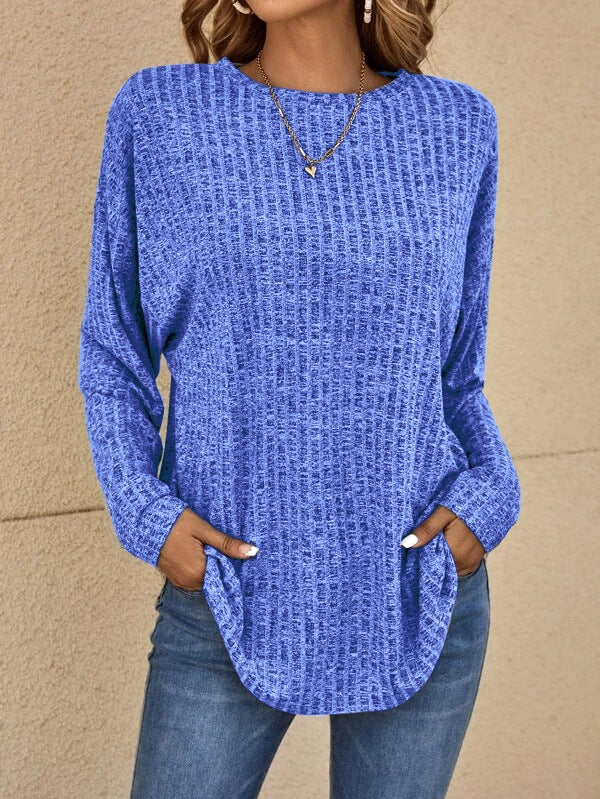 Lässiger Damen Pullover Langarm Bequem Grau