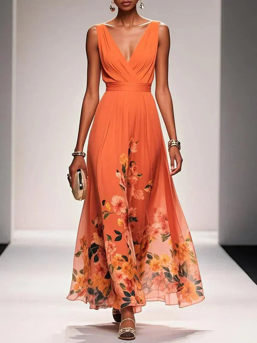Damen Hochzeitskleid Blumenmuster Elegant