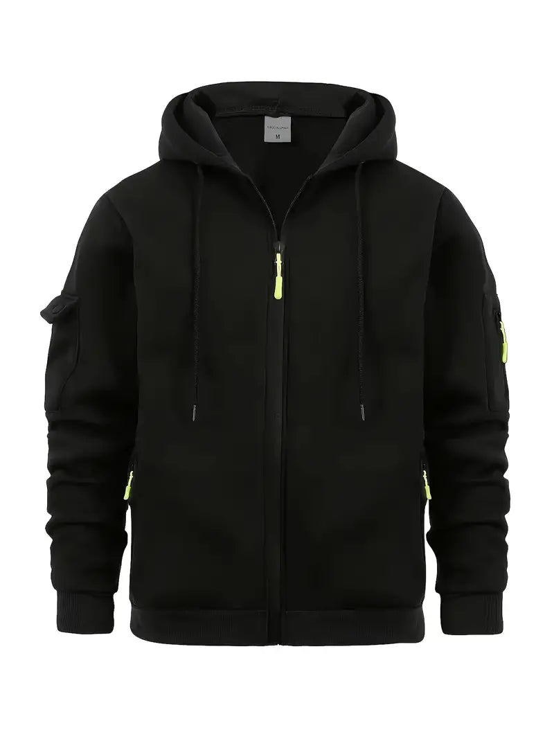 Herren Hoodie Modern mit Taschen Vollreißverschluss
