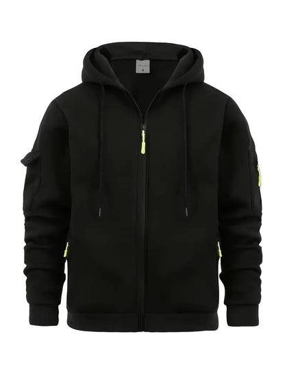 Herren Hoodie Modern mit Taschen Vollreißverschluss