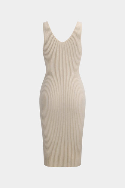 Damen Strick Zweiteiler Set Crop Oberteil Figurformend