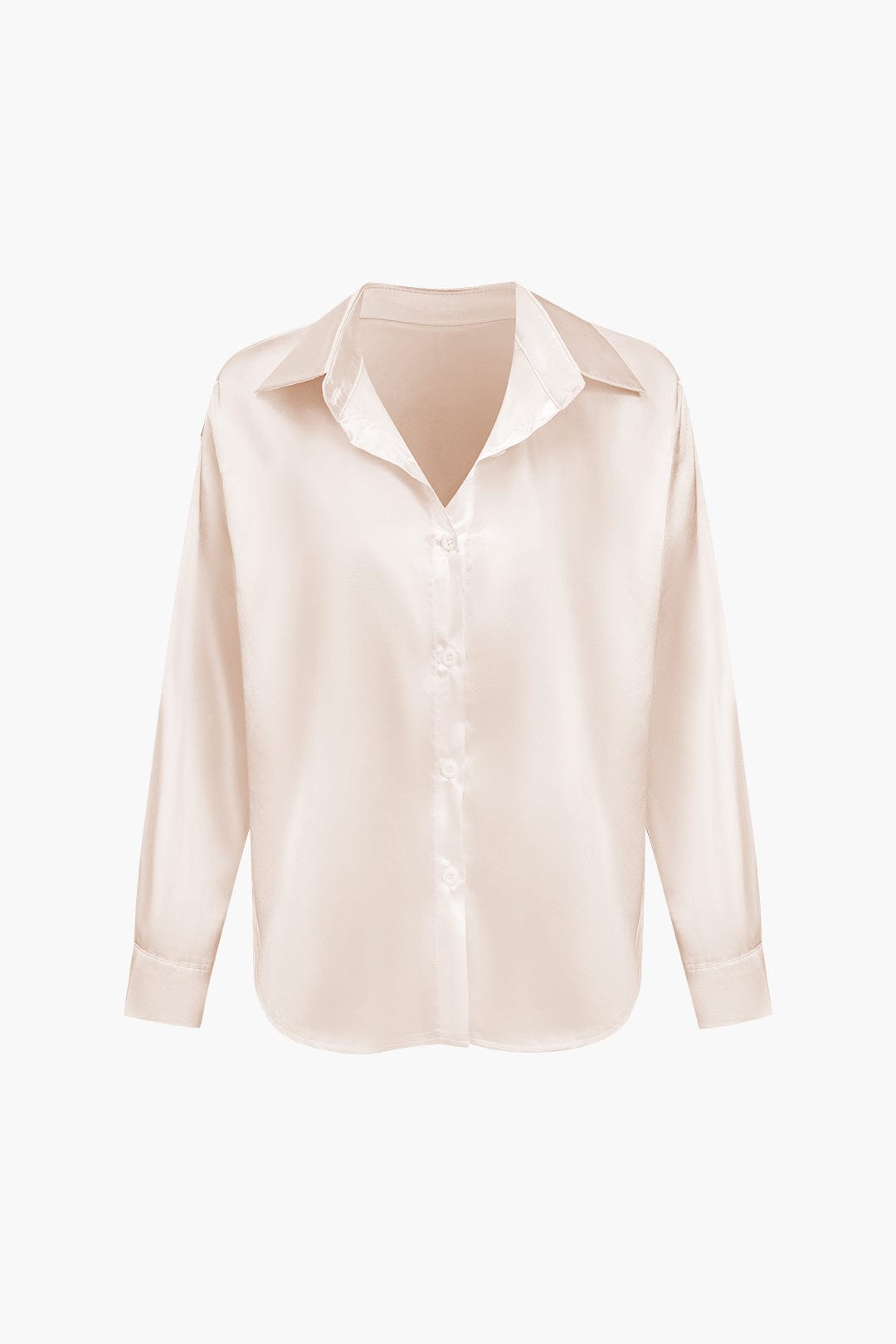 Damenbluse Langarm Seiden-Satin Elegante Bluse