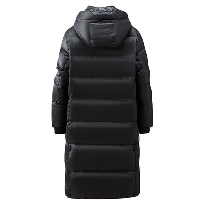 Damen Winterparka Lang Wattiert Mit Kapuze