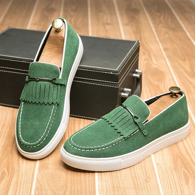Herren Loafer Schuhe Wildleder Braun Elegant