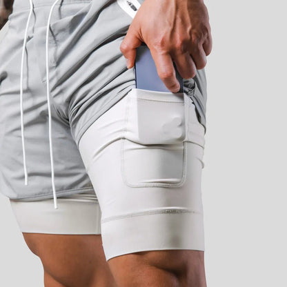 Herren 2-in-1 Sportshorts Laufhose Trainingshose