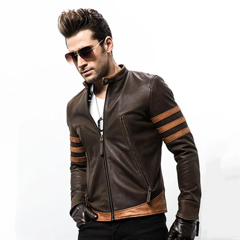 Herren Lederjacke Elegant Leder