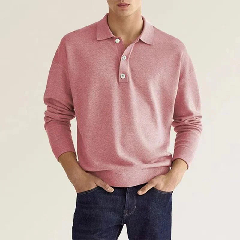 Herren Langarm Polo-Shirt Klassisch