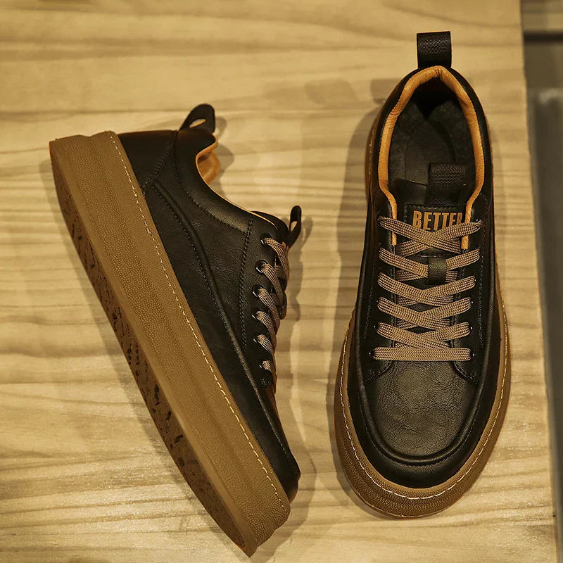 Herren Leder Sneaker Sportlich