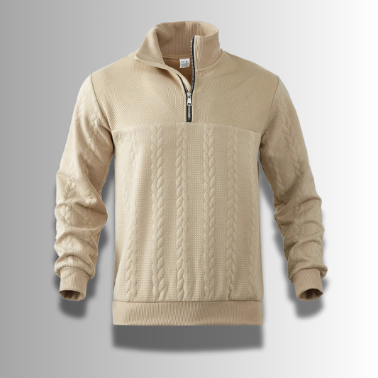 Herren Merinowollpullover Warm Beige - Norvielle