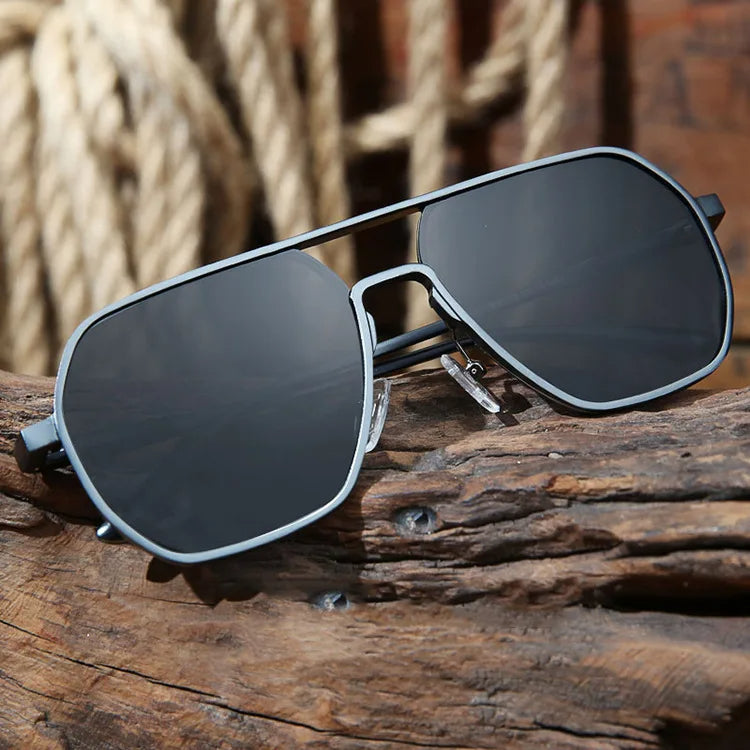 Herren Pilotenbrille Edelstahl Metall Optik Modern - Norvielle