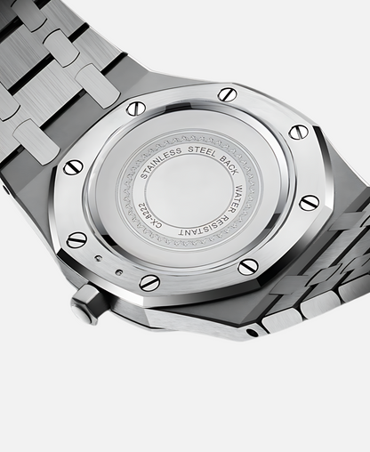Herren Armbanduhr Edelstahl 41mm Elegant es Lederband