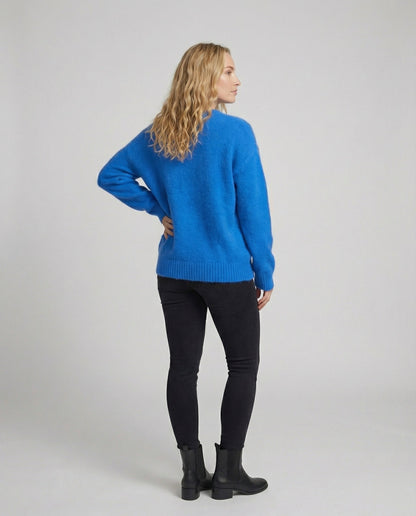 Damen Pullover Oversized Kaninchenhaar-Mix Weich
