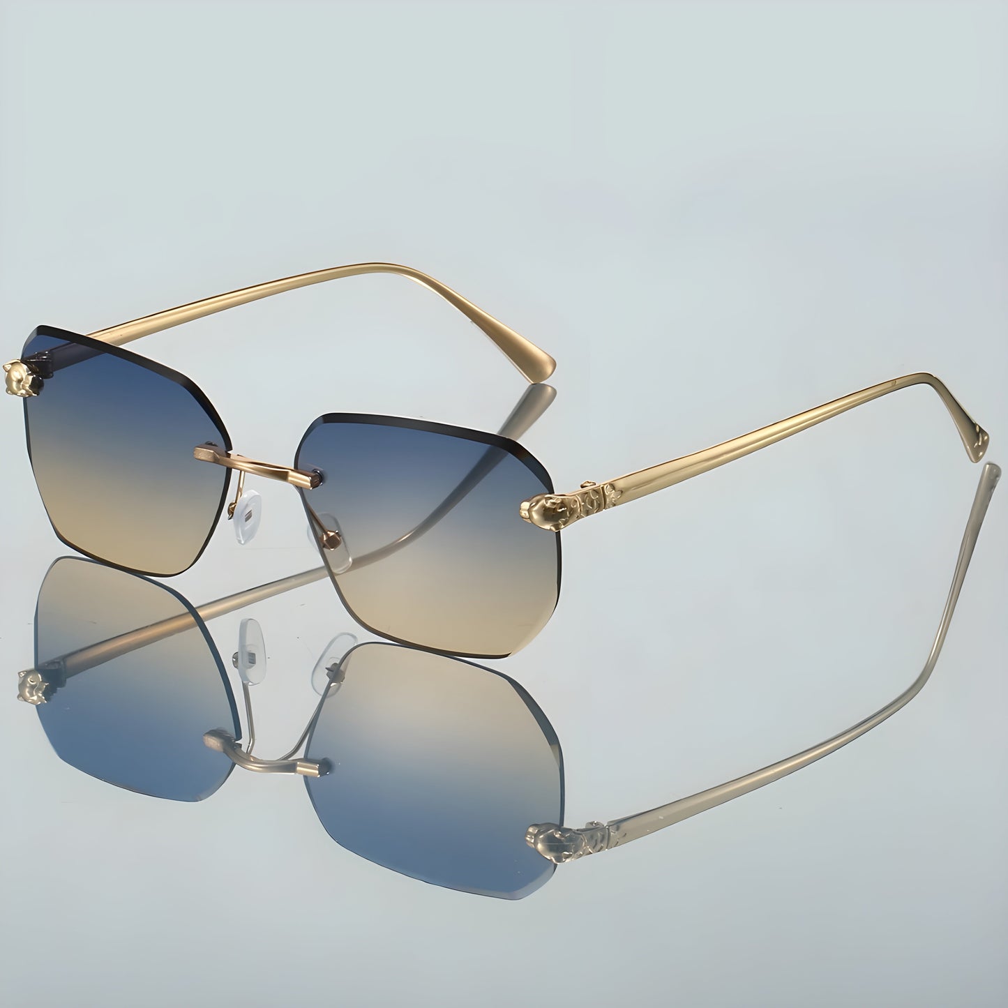 Herren Sonnenbrille Rahmenlos Sportlich Schwarz - Norvielle