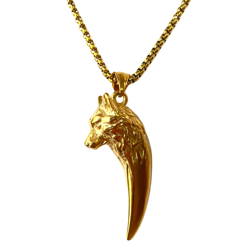 Collier Collier de loup "Ne jamais abandonner" Plaqué Or - Odins Hall